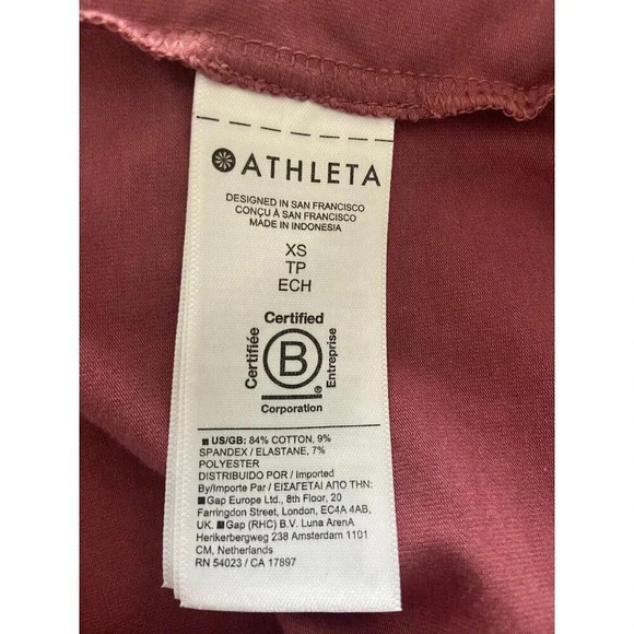 NWT Athleta Effortless Tee Dress Sheath Berry Rose Size Extra Small XS New - Picture 5 of 5